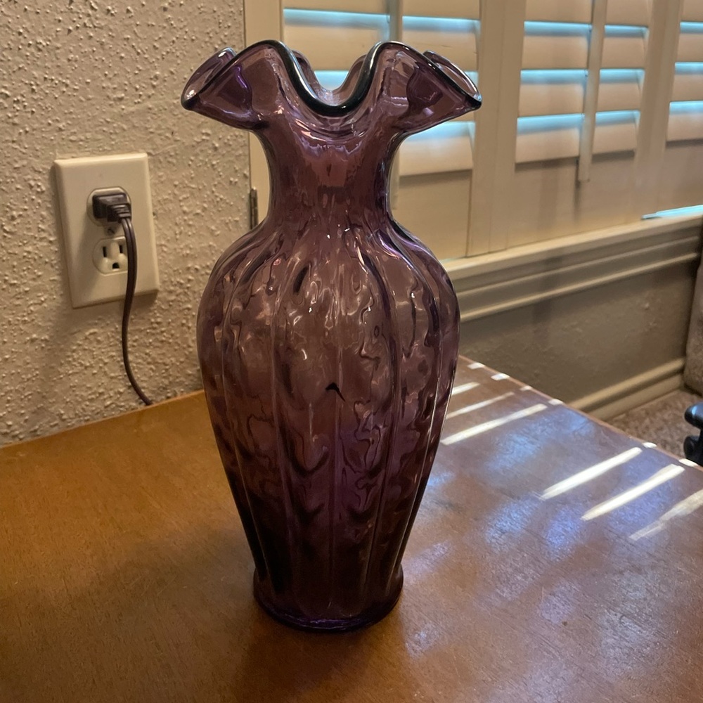 Vintage Amethyst 11 inch Vase with Tulip Opening